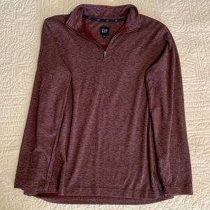 GAP Burgundy Ribbed Quarter-Zip Sweater